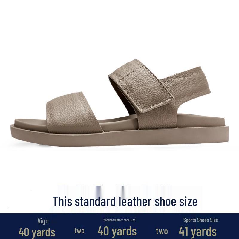 2025 Men's Breathable Genuine Leather Sandals: Soft Sole, Anti-Slip, Outdoor Beach & Sport Footwear