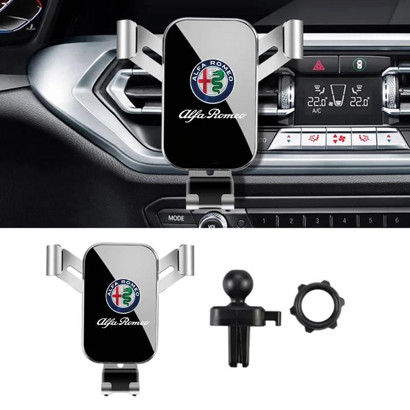 Car Stickers For Alfa Romeo Car Air Vent Clip Mount Gravity Phone Holder Smartphone GPS Bracket For Alfa Romeo Giulia Stelvio Gi