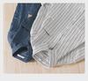 Men's Summer Striped Short-Sleeve Shirt with Bubble Texture - Trendy and Comfortable, Five-Point Sleeves 944