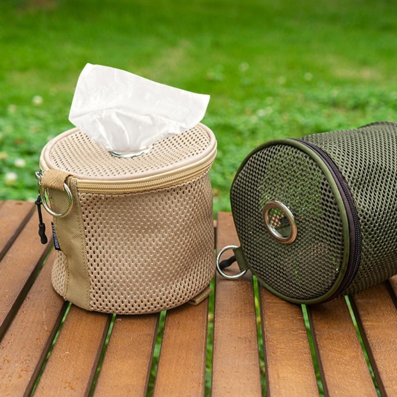 Tissue Dispenser  Outdoor Camping Tissue Case Portable Roll Paper Storage Bag For Camping Hiking Picnics And Home Use