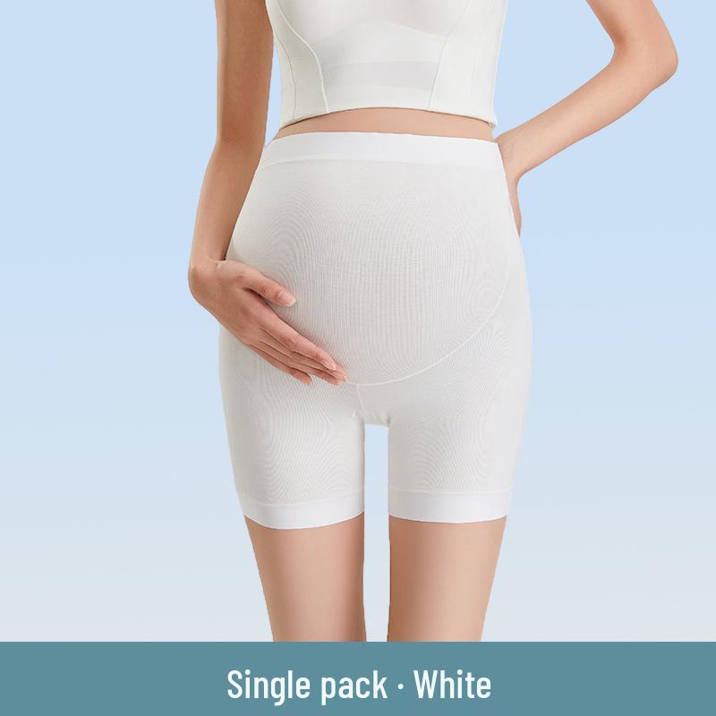 

Seamless High Waist Maternity Safety Shorts: Thin Ice Silk Anti-Exposure Base Layer for Summer XXL (70-85 kg) белый
