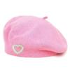 New autumn and winter wool beret women's pearl love rhinestone French face small warm painter hat