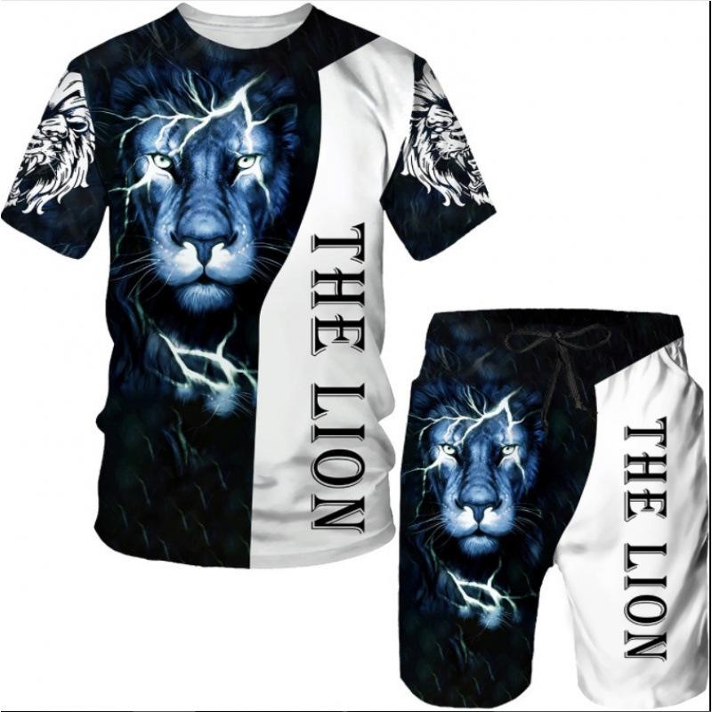 16 summer new fashion 1D lion print men's sportswear 1-piece wholesale