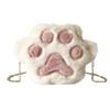 Moda Donna Borsa a Tracolla a Forma di Zampa d'Orso in Morbida Pelliccia Sintetica Borsa a Catena Mini Soffice da Spalla Borsa Messenger Borsa Piccola Zampa d'Orso
