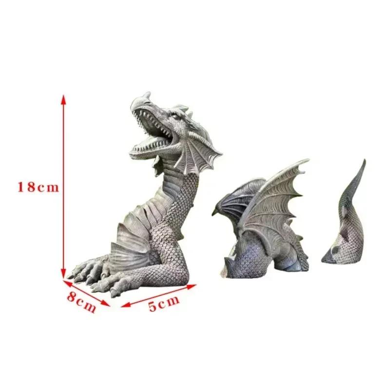 Dragon Sculpture Resin Giant Lawn Sculpture Gothic Fantasy Character Art Garden Terrace Statue Decoration