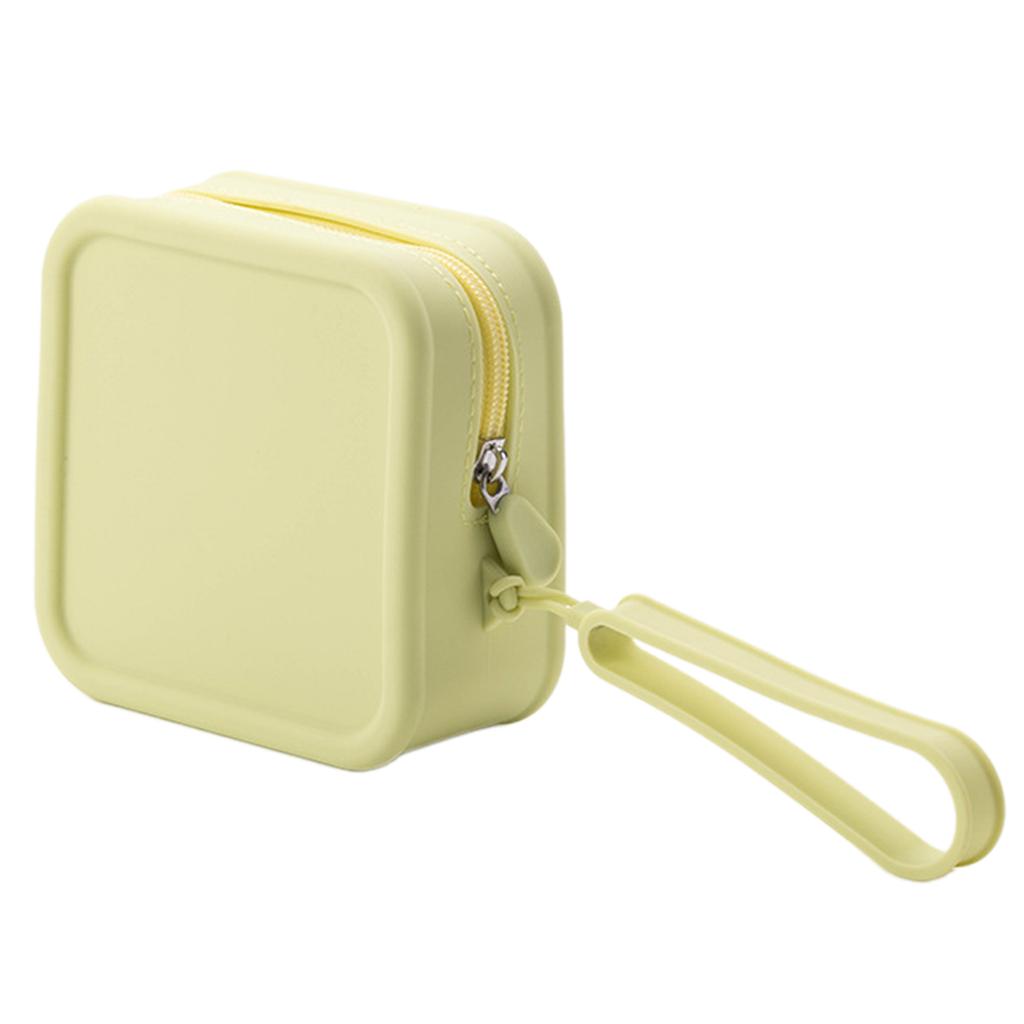 Candy Color Silicone Makeup Bag,Portable Lanyard Cosmetic Case Waterproof Zipper Toiletries Pouch,Mini Wallet Coin Purse
