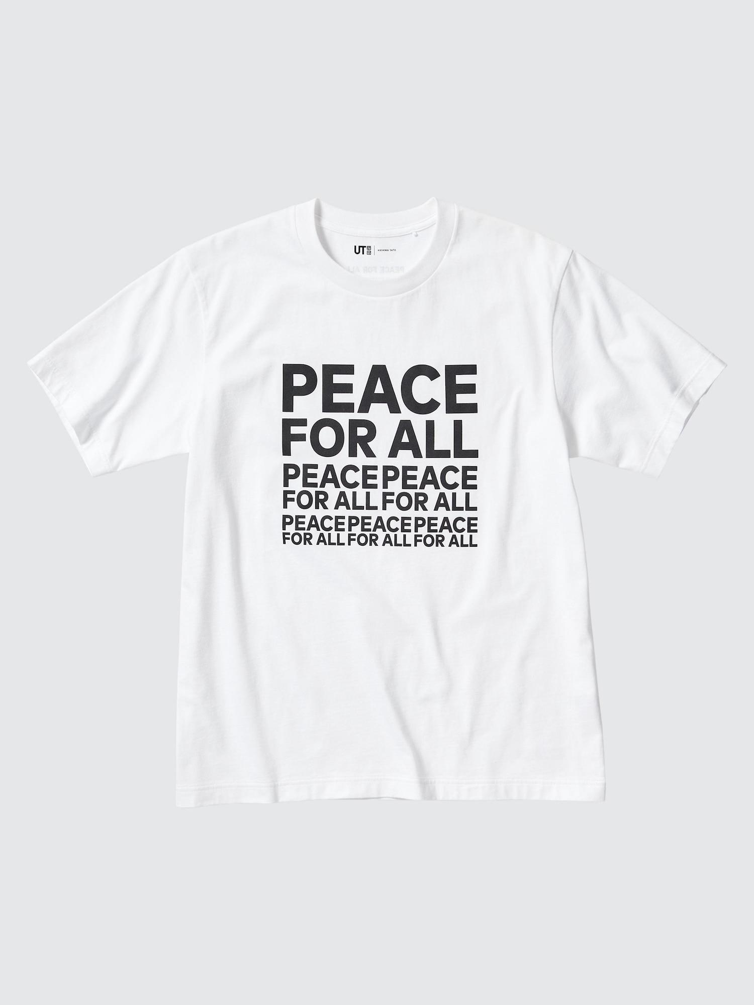 

Футболка Uniqlo Japan Peace For All с короткими рукавами и принтом, стандартный крой, Kashiwa SaTo 00 WHITE/XL