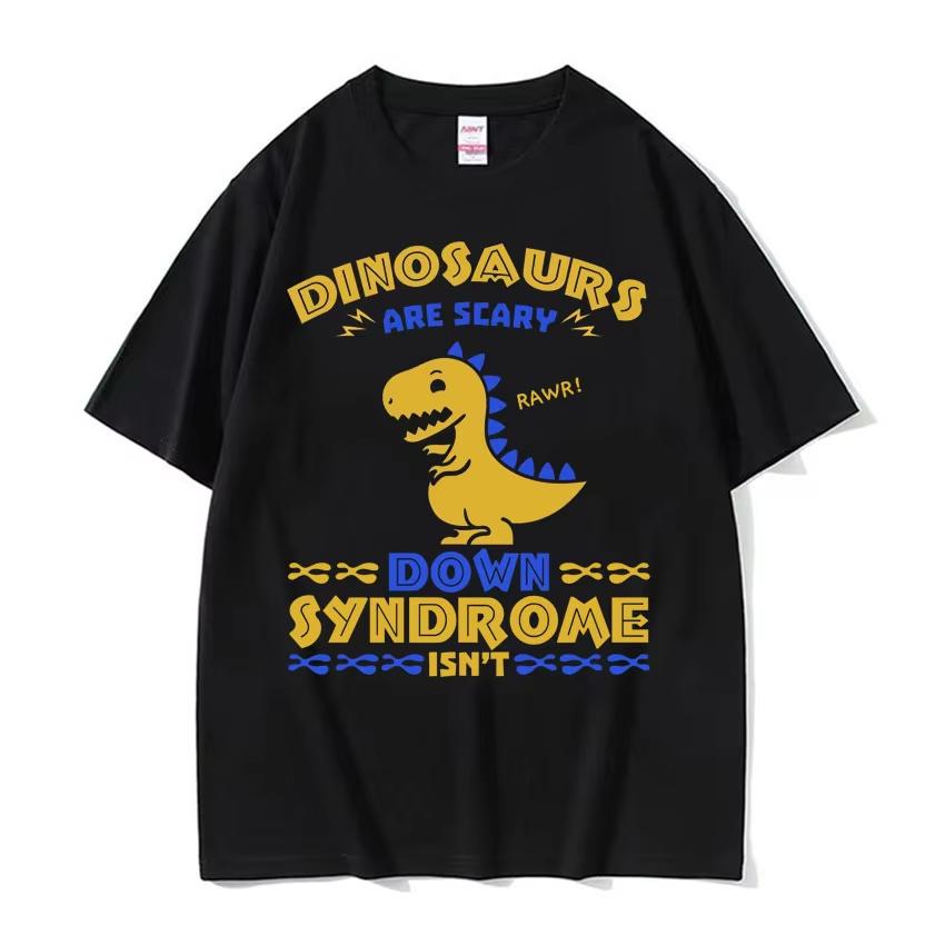 

Funny Meme Dinosaurs Are Scary Down Syndrome Isn t T-shirts Men Women Fashion Casual High Quality 100% Cotton Humor T Shirt Tops S разноцветный
