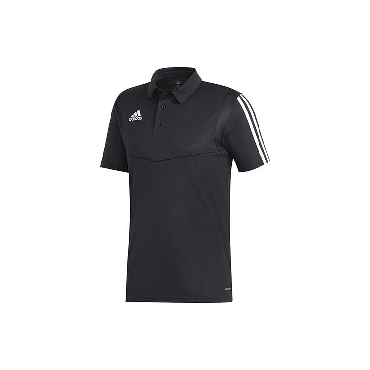 

Adidas Printed Side Stripe Short Sleeve Polo Shirt Men Tops Black DT5411 S
