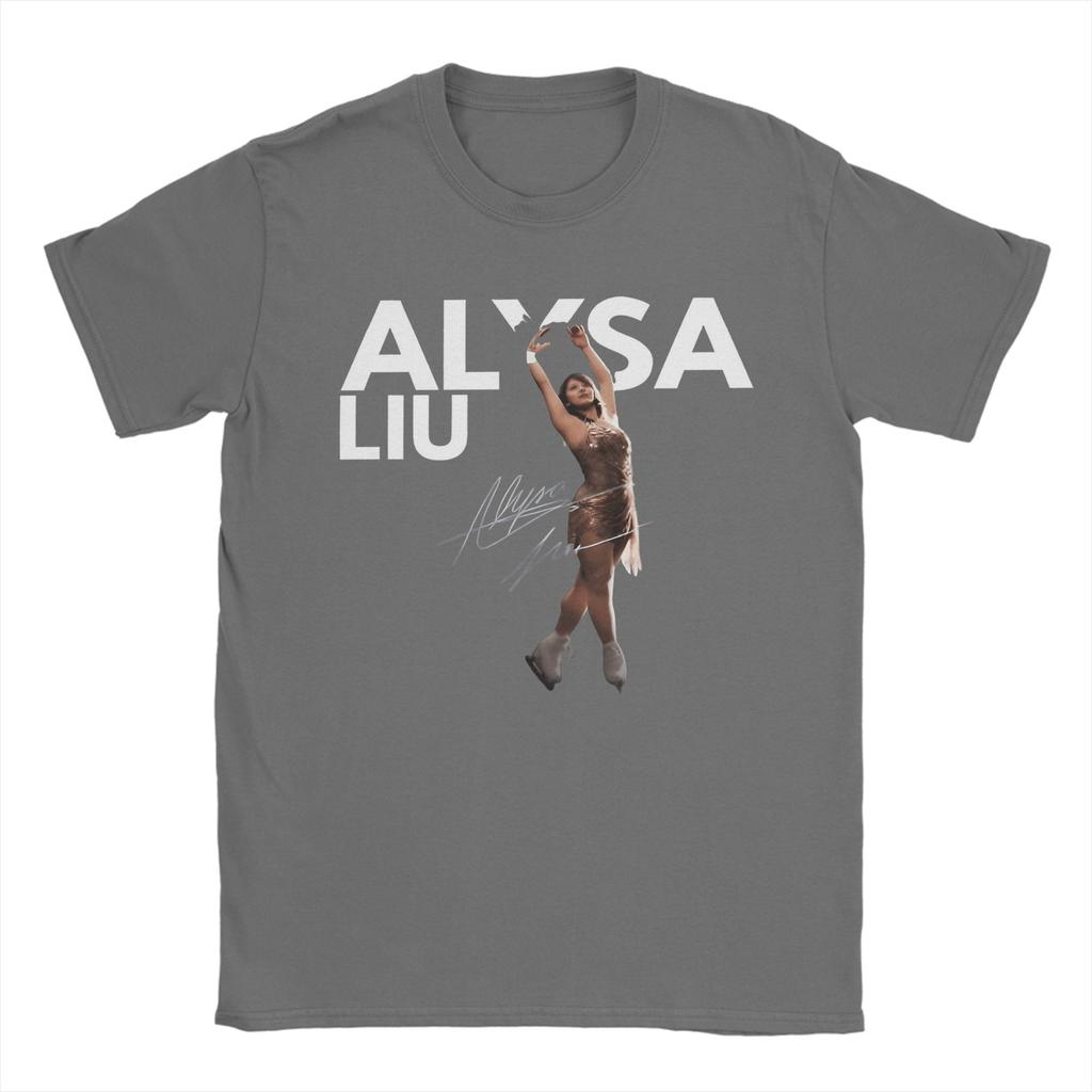 Vintage Alysa Liu Usa Skating TShirts for Unisex Crewneck Cotton T Shirts Short Sleeve Tee Shirt Gift Idea Clothes
