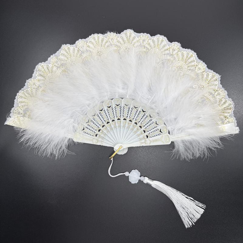 Black Lace Chinese Style Folding Fan for Cheongsam, Lolita, and Hanfu Fashion Shows