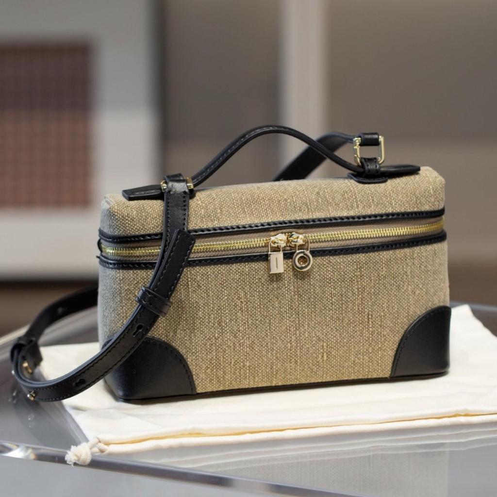 2025 Sommer Damen LP19 Canvas Rindsleder Patchwork Hand-Crossbody-Tasche