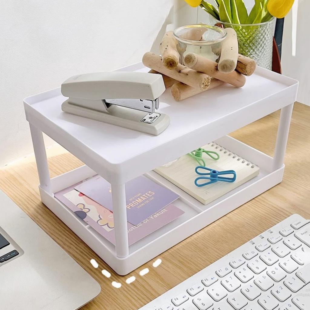 Multifunctional Desktop Cosmetic Storage Rack Office Storage Box Organizer Stationery Sorting Rack Double-layer Storage Rack