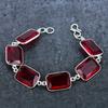 Natural Mozambique Garnet Gemstone 925 Sterling Silver Bracelet 7-8" D0W52