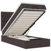 Ottoman Bed with Mattress & LEDs Dark Brown 90x190 Cm Fabric
