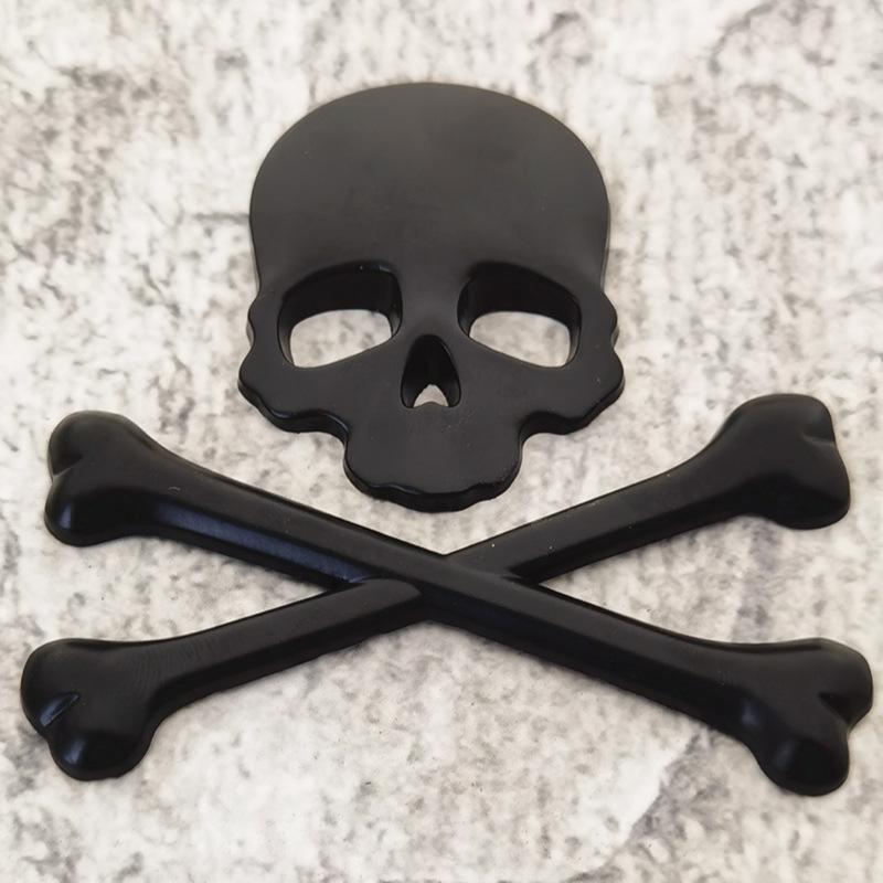 3D Crossbones Skull Demon Metal Logo Emblem Badge Decal Tank Sticker for Harley Honda Kawasaki Suzuki Yamaha DUCATI