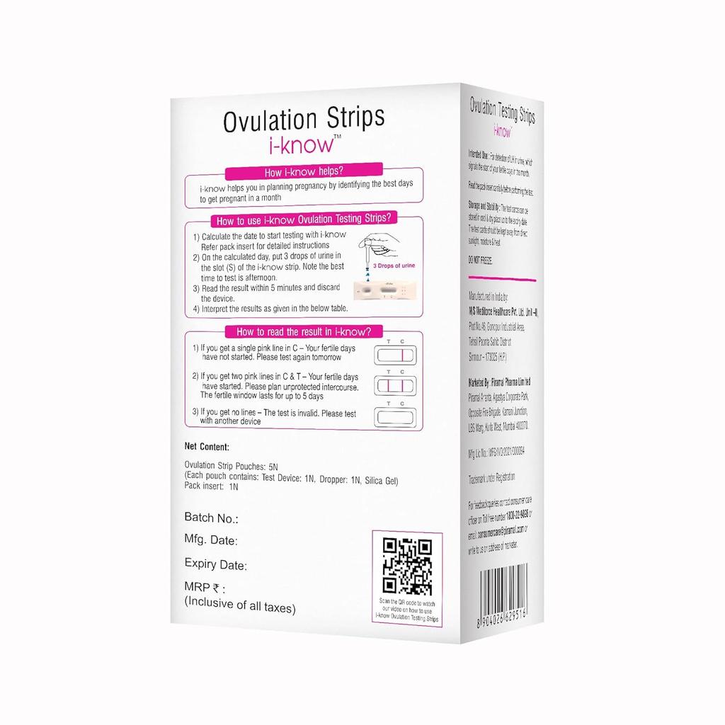i Know Ovulation Test Kit for Women Trying to Conceive | 5 Strips x 3 Pack | Rapid Fertility Prediction in 5 Mins