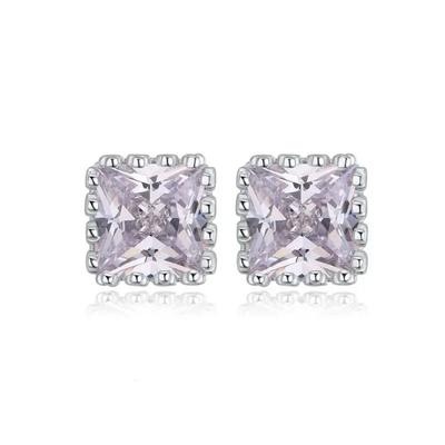 Hyperbole Square Cubic Zirconia Stud Earrings for Women Party Gift Daily Wear Versatile Female Fashion Jewelry Hot Sale