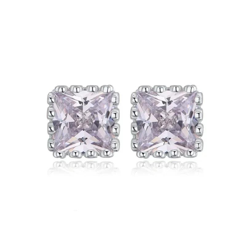 Hyperbole Square Cubic Zirconia Stud Earrings for Women Party Gift Daily Wear Versatile Female Fashion Jewelry Hot Sale