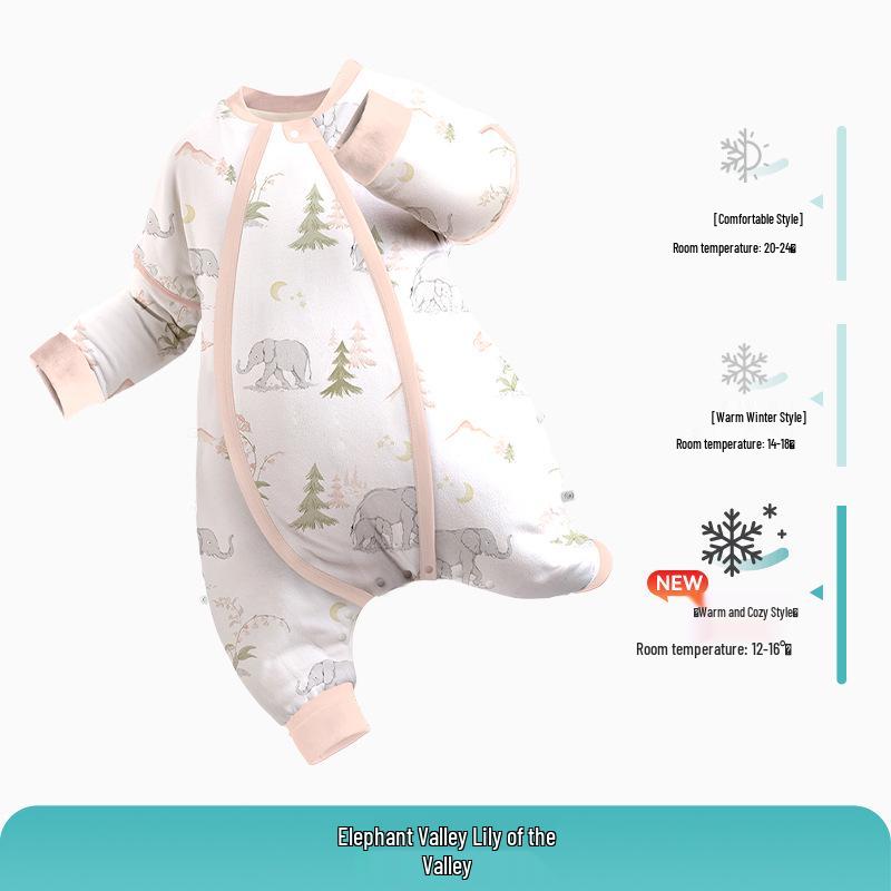 British Baby Autumn/Winter Knitted Split-Leg Sleeping Bag - Anti-Kick for Boys & Girls