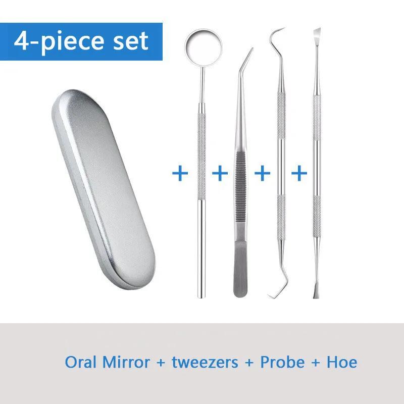 Stainless Steel Dental Tools Mouth Mirror Probe Tartar Protector Tartar Tools Dentist Tool Set With iron box Family travel