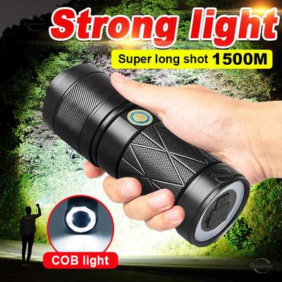 Torcia ricaricabile super luminosa Torcia LED ad alta potenza 18650 Torcia USB impermeabile più potente con lampada COB