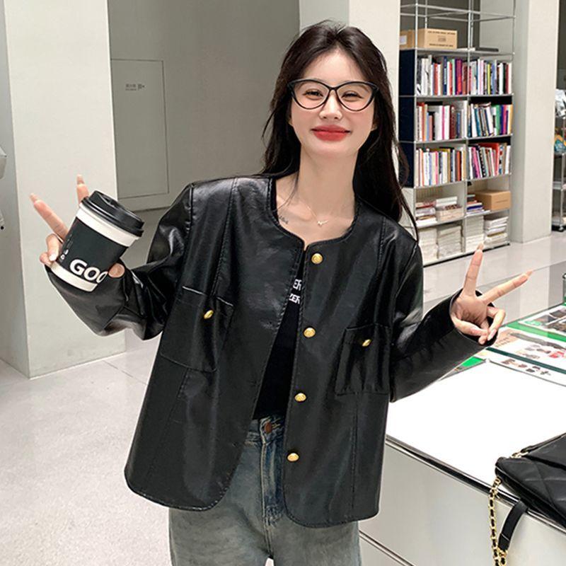 Trendy Loose PU Jacket for Women, Spring Autumn Street Style Coat, Fashionable Oversized Clothes