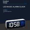 Led Digital Alarm Clock 12 24 Hour Adjustable Volume Brightness Mirror Clocks For Bedroom Home Office