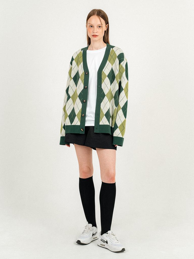 OUT OF BOUNDS Argyle Wool Cardigan