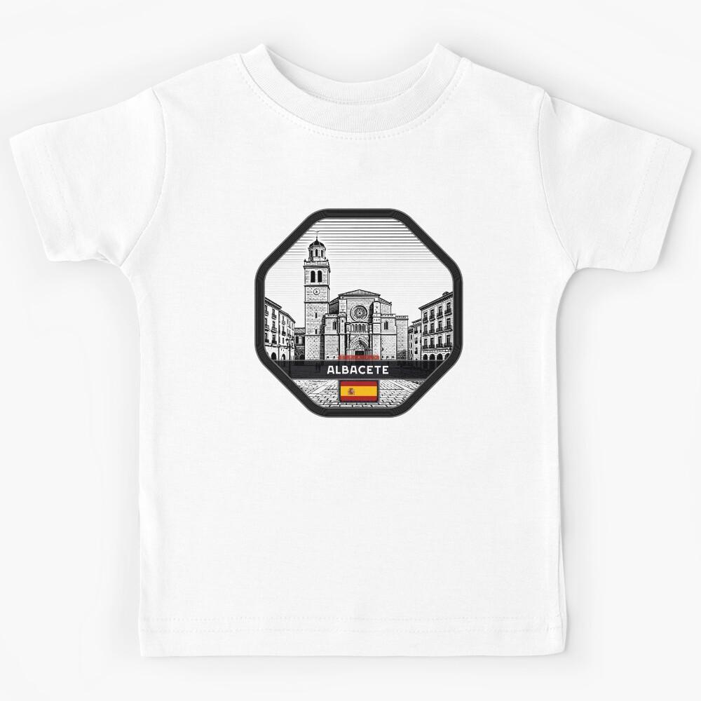 Albacete Spain Linocut Style  Kids T-Shirt 110