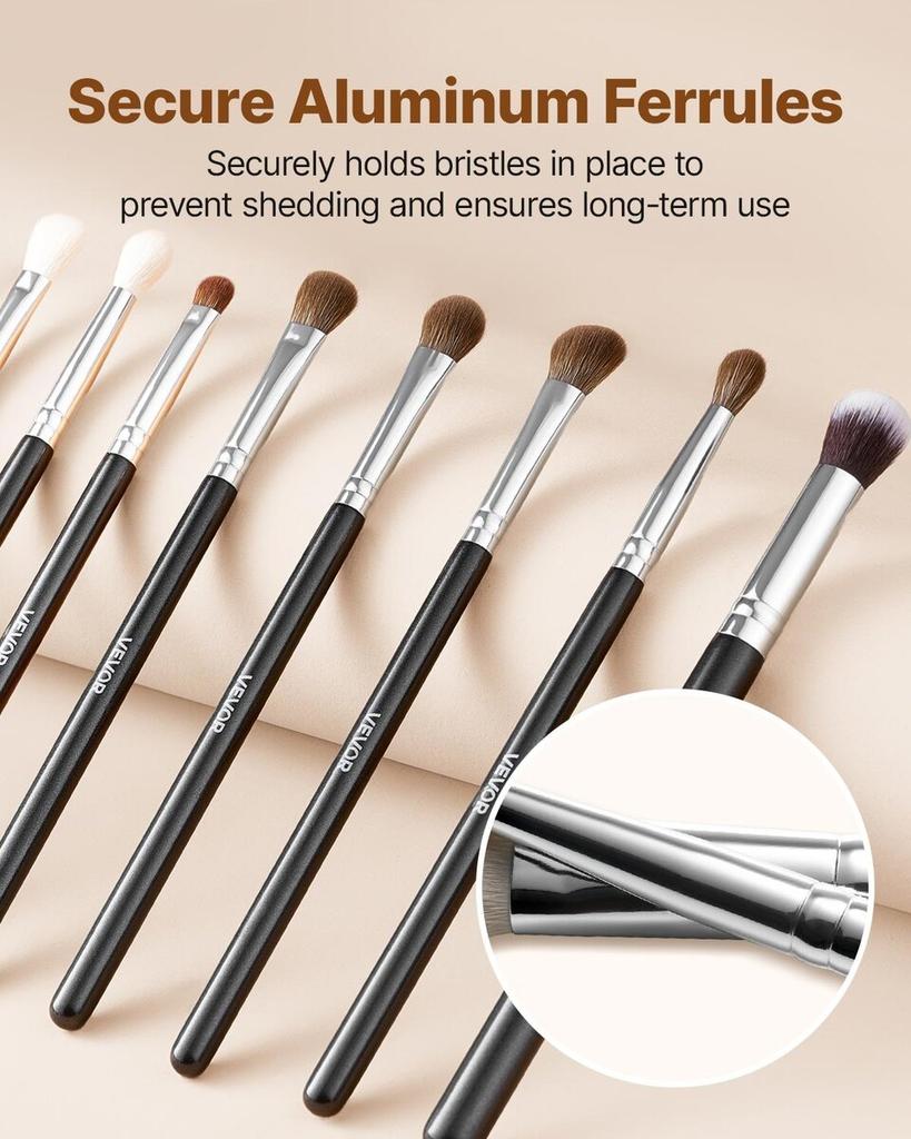 34-Piece Makeup Brush Set, Professional Brushes Kit for Foundation Blending Eyeshadow Concealer Blush - with Soft Bristles, Ergonomic Wood Handle,