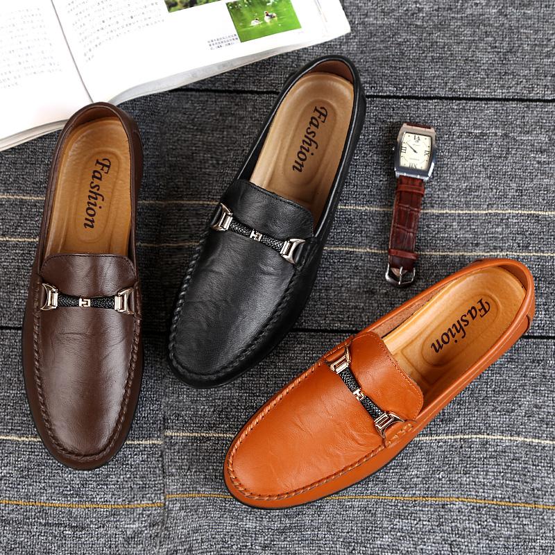 2025 Penny Loafers Men Boat Shoes Casual Breathable Mens Shoes Moccasins Slip On Flats Leather Mens Driving Shoes Male Footwear