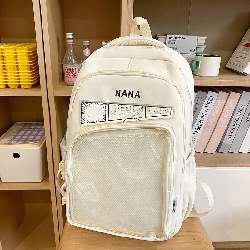 Schoolbag Light Pain Bag School Bag Large Capacity Backpack Ultra Light Girls Bag Pain Bag Junior High School Second Dimensional Girls Wind Backpack