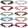 Bat Wing Heart Choker Necklace Gothic PU Leather Collar for Halloween Cosplay Women