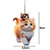 Cute Cat Car Pendant 3D Acrylic Flat Decoration Pendant Car Rearview Mirror Backpack Simulated Animals Decorative Accessories