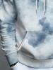 Men's Fashion Long Sleeve Hoodie, Trendy Printed Sports Sweatshirt with Blue and White Watercolor Cloud Pattern. Soft, Comfortable, and Breathable