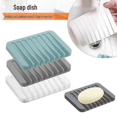 Silicone Non-Slip Soap Holder and Bathroom Storage Tray