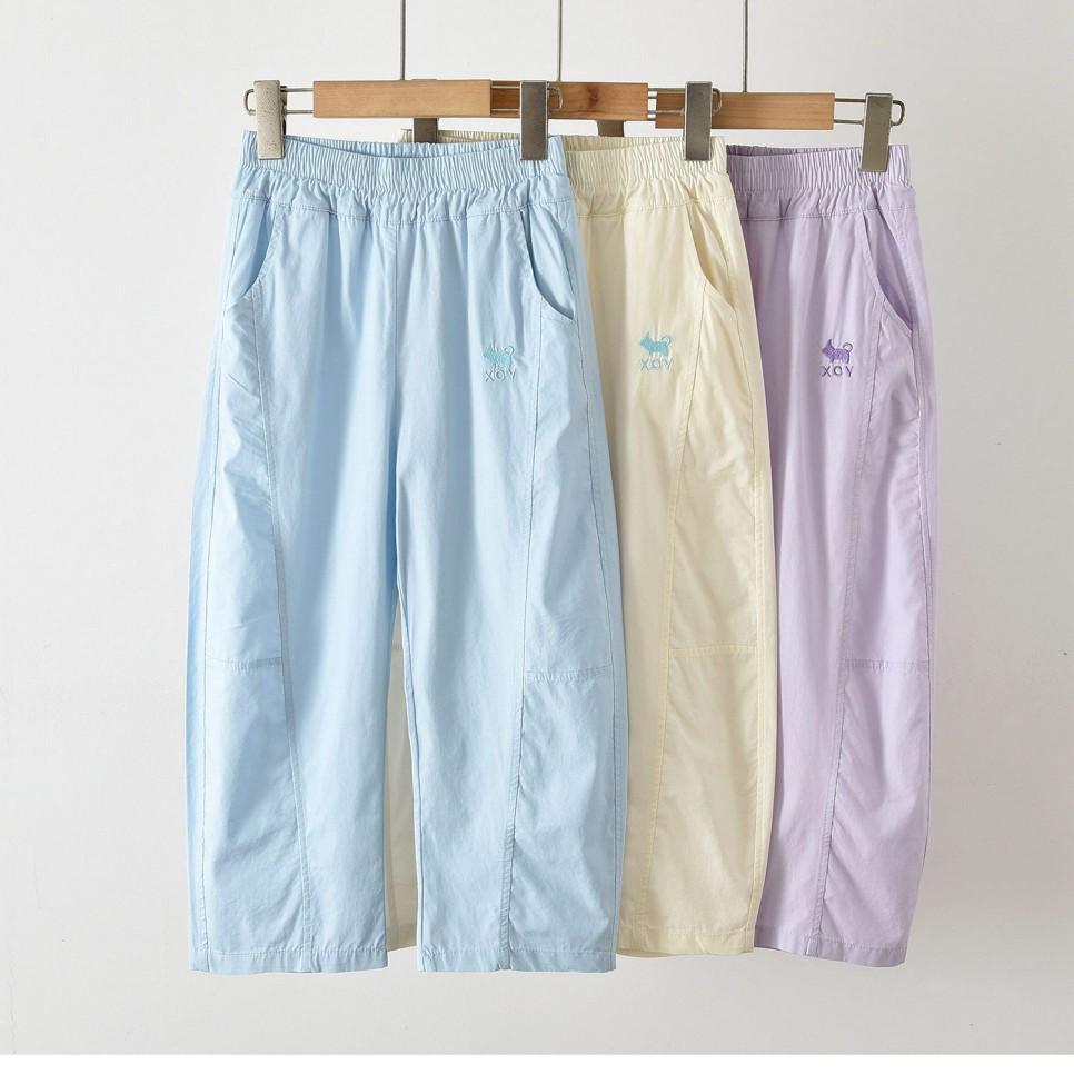 2026 Summer Girls' Korean Style Cotton Sports Casual Anti-Mosquito Pants