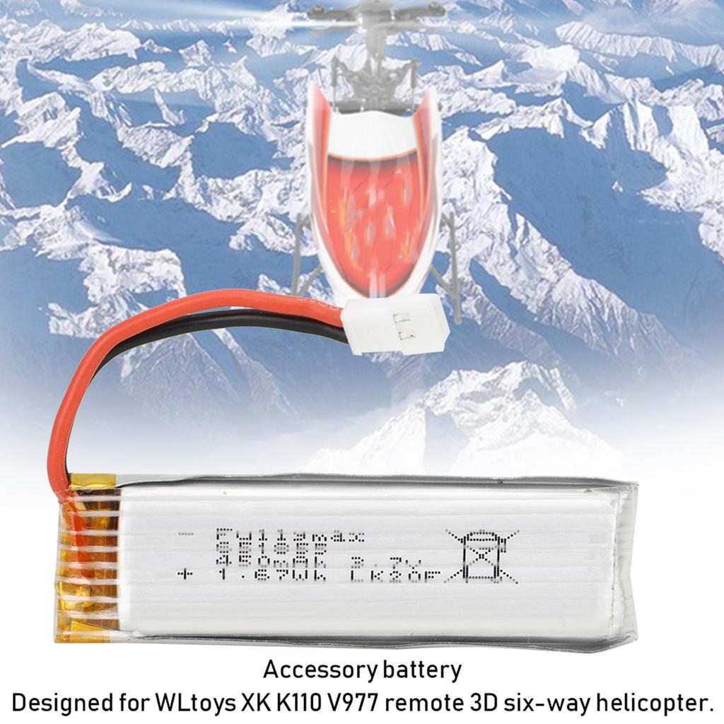 2PCS RC Replace Battery 3.7V 450MAH for WLtoys XK K110 V977 RC 3D 6CH Helicopter