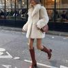 European & American Style Women's Faux Fur Lapel Coat - Autumn/Winter Fashion