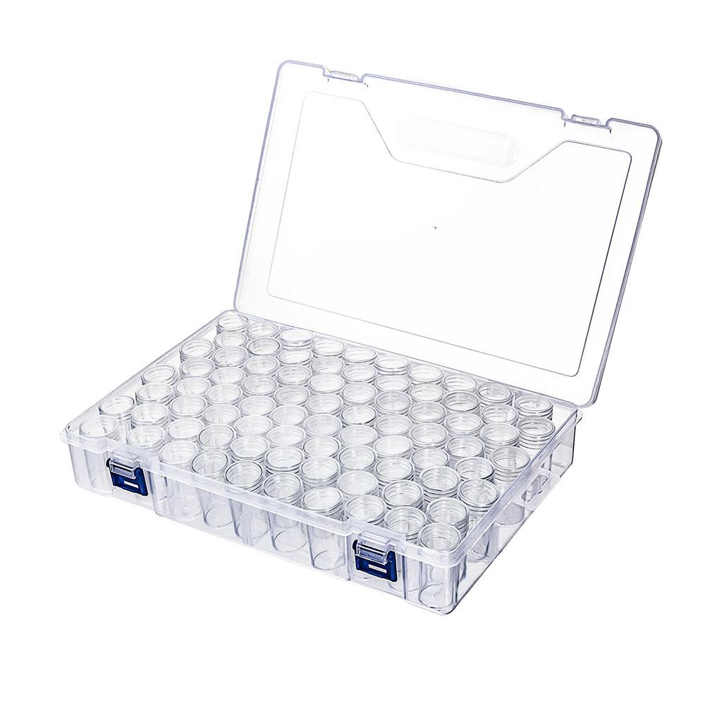 

DIY-коробка для хранения алмазной вышивки, 80 ячеек, Контейнер для хранения страз, камней, мозаики, Многофункциональная коробка для хранения