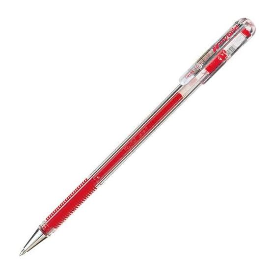 Гелевая шариковая ручка Pentel гибридная EK105-GB 0.5 красный 10 штук