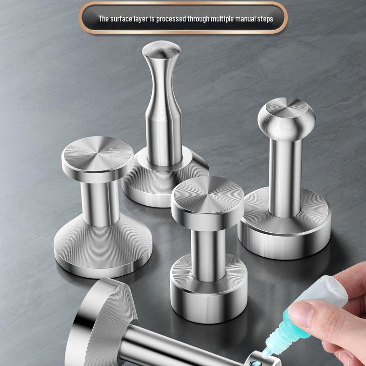 

Damage-Free Wall-Mounted Stainless Steel Hook for Kitchen, Bathroom, Hallway D4 Natural [Set of 1]
