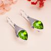 Cercei Peridot Argint Sterling 925 V9639, Cercel Verde, Cercel Păr, Cadou de Ziua Îndrăgostiților, Cadou Pentru Ea, Cadou de Ziua de Naștere, Bijuterii Handmade, Bijuterii din Argint