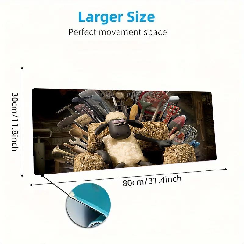 Shaun the Sheep Print Cushion Non-slip Laptop Tablet Big Mousepad XXL Mat Mini PC Playmat With Lock edge