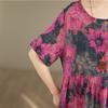 DIMANAF New 2026 Sundress Women Plus Size Summer Casual Print Long Dress Oversize Cotton Loose Maxi Floral Beach Holiday