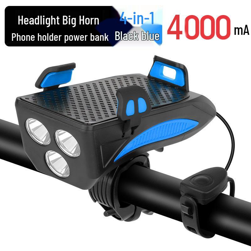 Bicycle Phone Holder & Horn with Super Bright Light for Night Riding