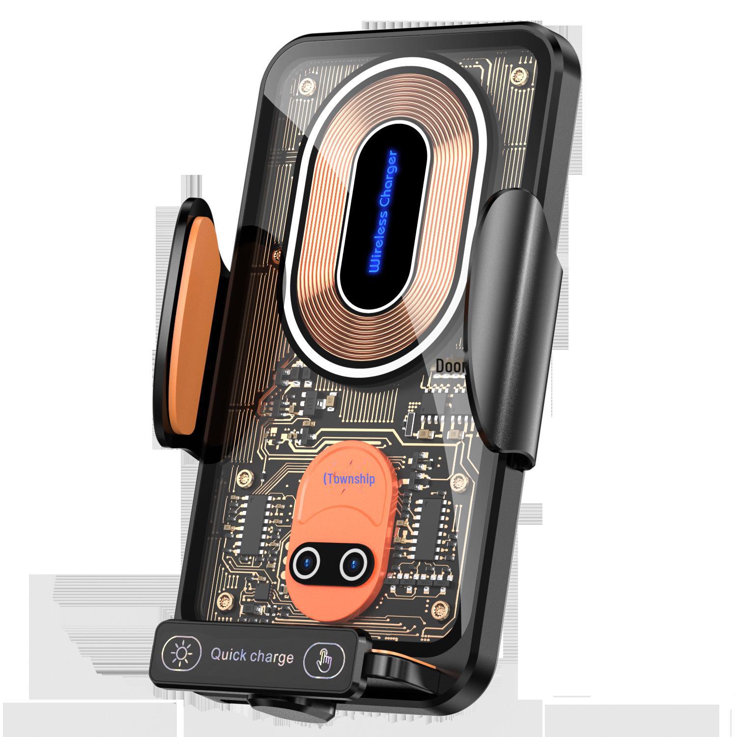 

«Беспроводное автомобильное зарядное устройство 40 Вт с креплением на вентиляционную решетку из стекла и металла для всех телефонов» чёрный