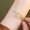 Best-selling natural Hetian jade bracelet with bamboo pattern Clear water9Silver Bamboo Knot Fortune Charm Luxury Women's Gift Bracelet