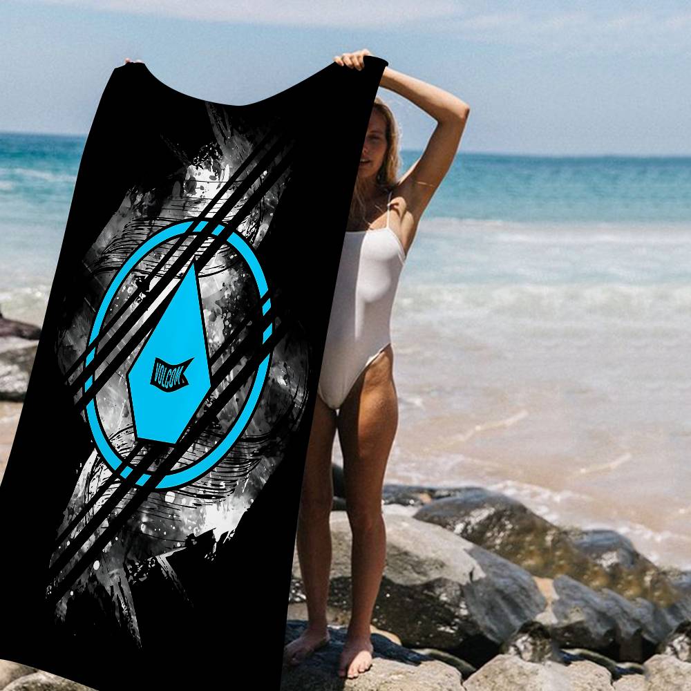 V-Volcoms LOGO Beach Towel Colorful Bath Towels For Girl Microfiber Quick Dry Sand Free Beach Yoga Spa Gym Pool